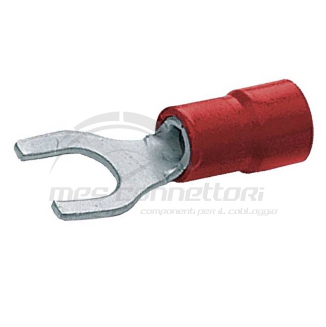 forcella preisolata rossa foro 3,2 mm sez. 0.25-1.5
