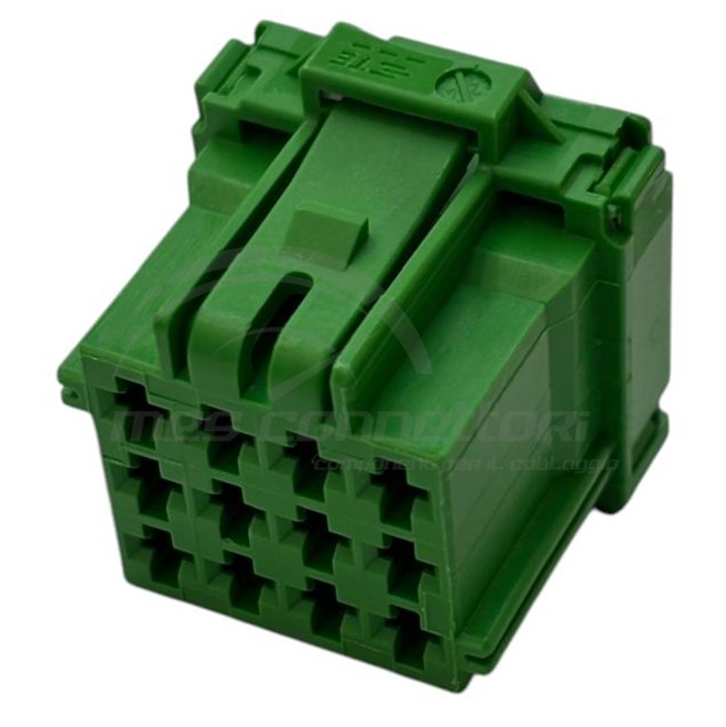 connettore tyco serie MCP 2.8 - 12 vie p.f. verde