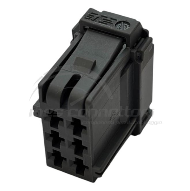 connettore tyco serie MCP 2.8 - 6 vie p.f. grigio