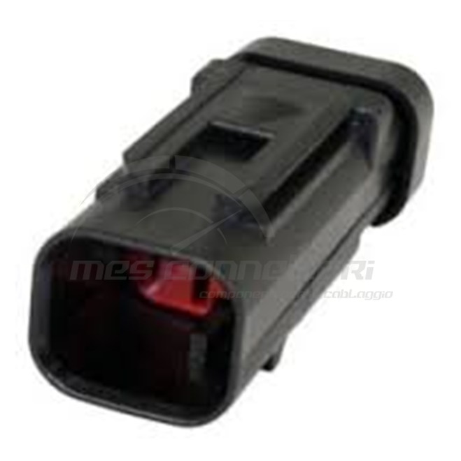 CONNETTORE tyco serie AMPSEAL 16 - 2 VIE P.M. KEY 'A' secondary lock ROSSO