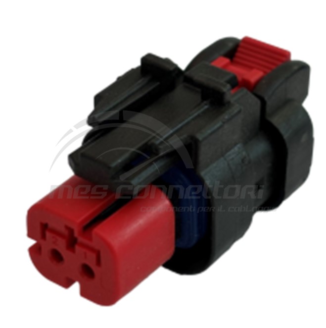connettore tyco serie AMPSEAL 16 - 2 vie p.f. secondary lock ROSSO diametro ridotto