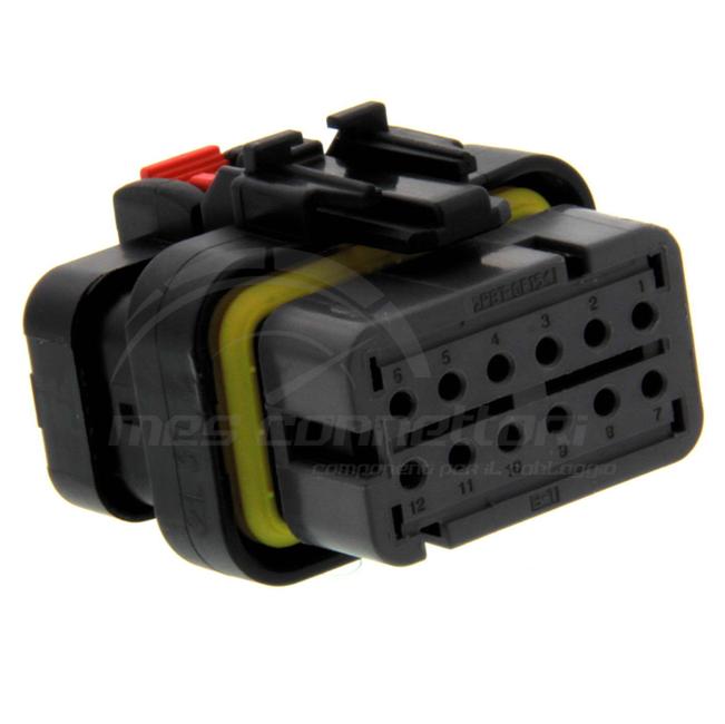 connettore tyco serie AMP-SEAL 16 - 12 vie p.f. secondary lock grigio
