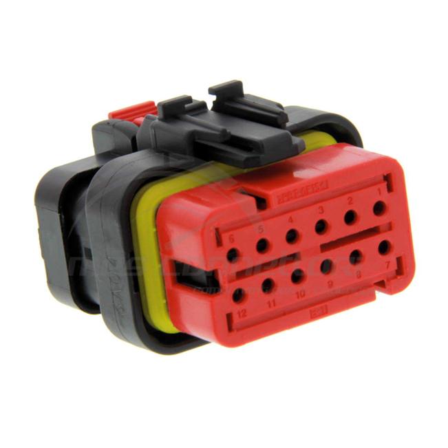 connettore tyco serie AMP-SEAL 16 - 12 vie p.f. secondary lock rosso