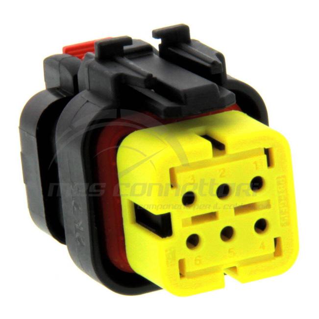 connettore tyco serie AMP-SEAL 16 - 6 vie p.f. secondary lock giallo