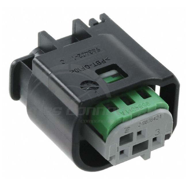 connettore tyco serie MQS - 3 vie p.f. grigio-nero code 'B'