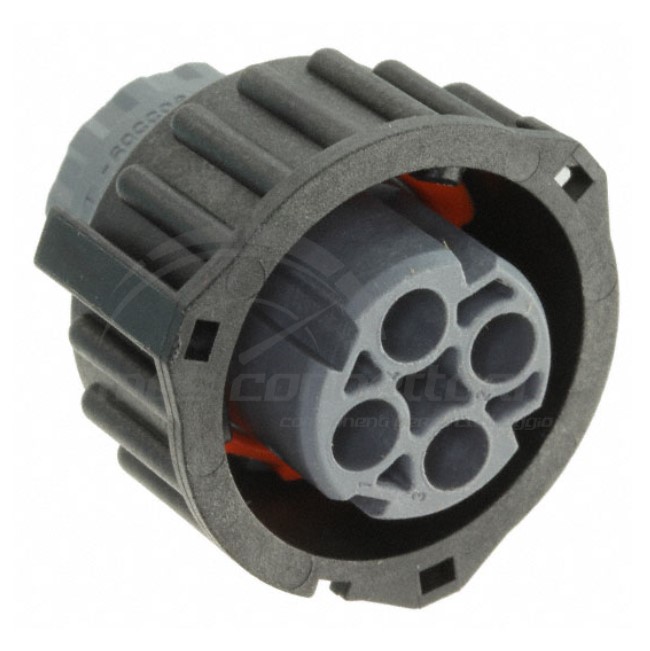 connettore tyco serie DIN 2.5 circolare - 4 vie p.f. grigio