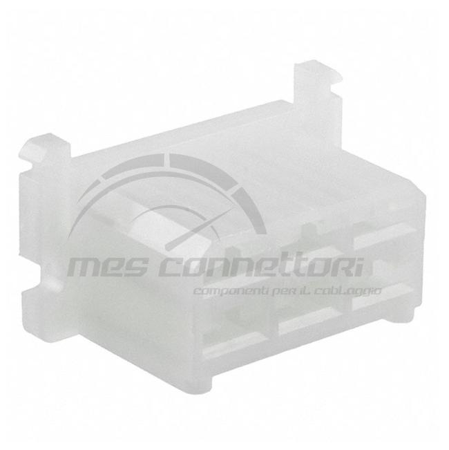 connettore tyco serie porta faston 6.3 - 6 vie p.f. con alette