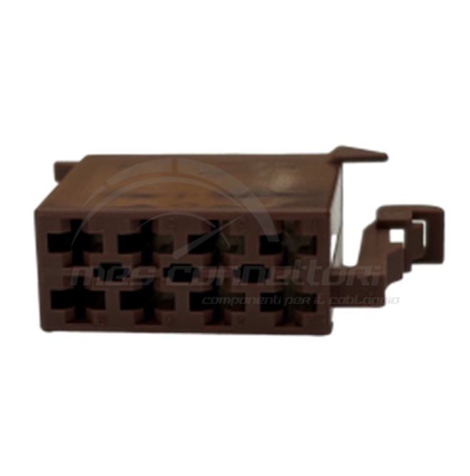 connettore tyco iso autoradio - 8 vie p.f. polarizzazione laterale marrone