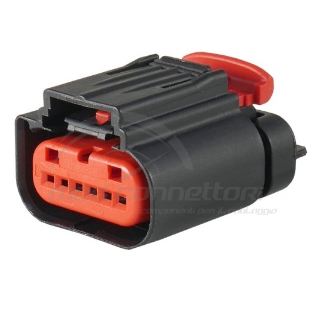 connettore TYCO serie hsg debimetro - 6 vie p.f. (2 vie chiuse)