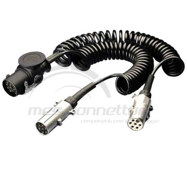 cavo spiralato 15 poli 7+7 lungh 4.5 mt spine metalliche