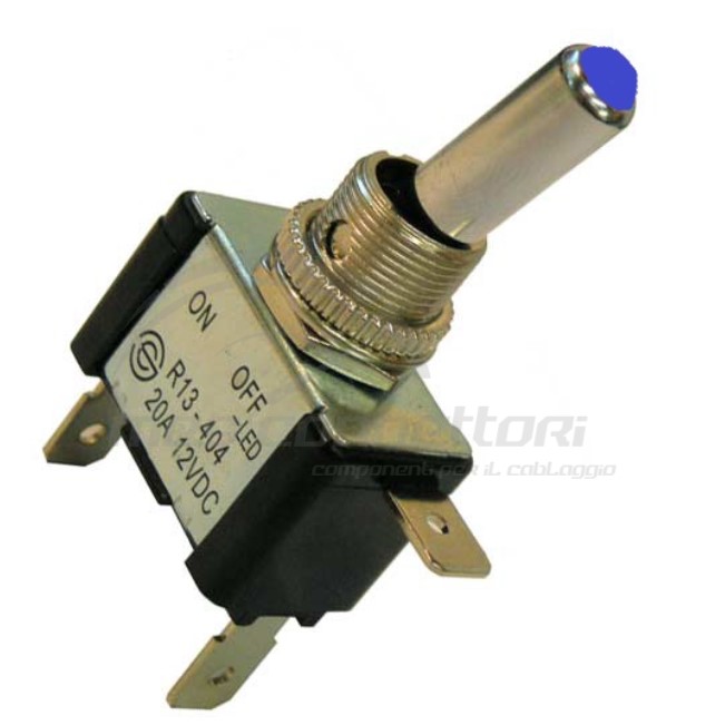 interruttore a leva con led blu (3 faston)
