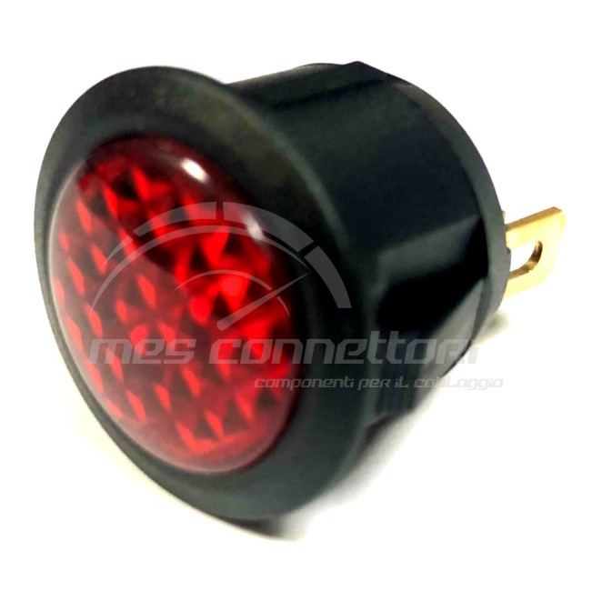 Spia a pannello ROCKER led rosso 12V d.22  foro 18MM