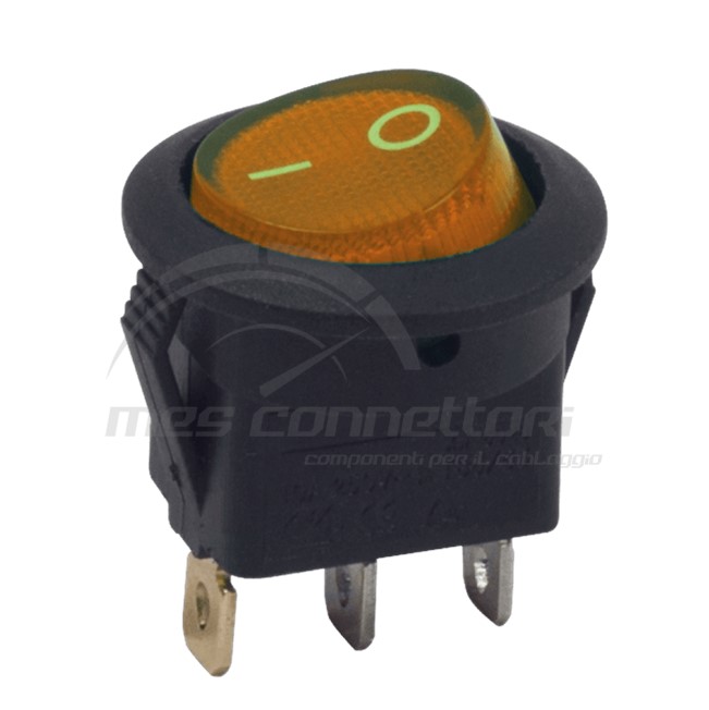 interruttore basculante 24V spia luminosa arancio (foro 20.2 mm)
