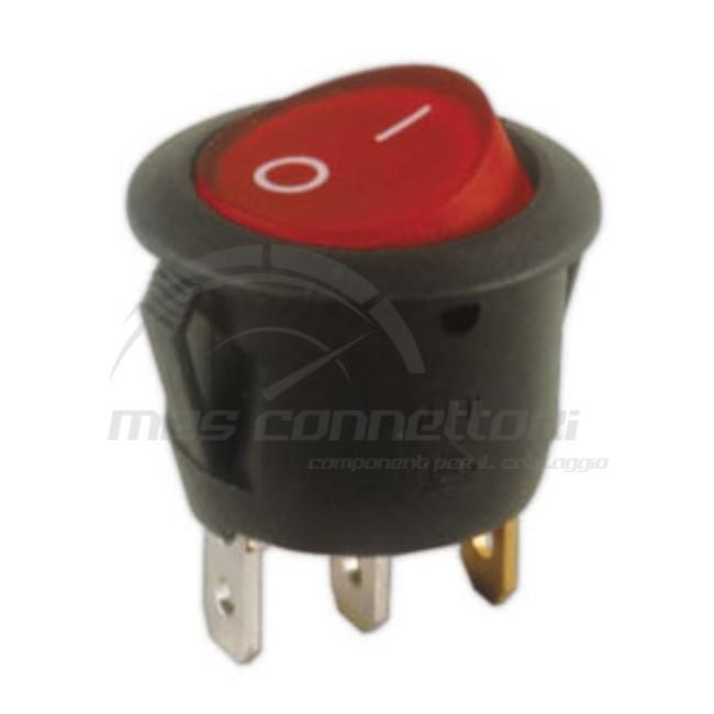 interruttore basculante 24V spia luminosa rossa (foro 20.2 mm)