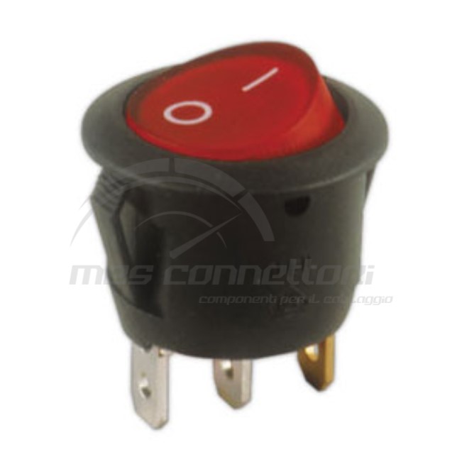 interruttore basculante 12V spia luminosa rossa (foro 20.2 mm)