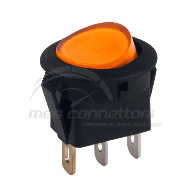 interruttore basculante 12V spia luminosa arancio (foro 20.2 mm)