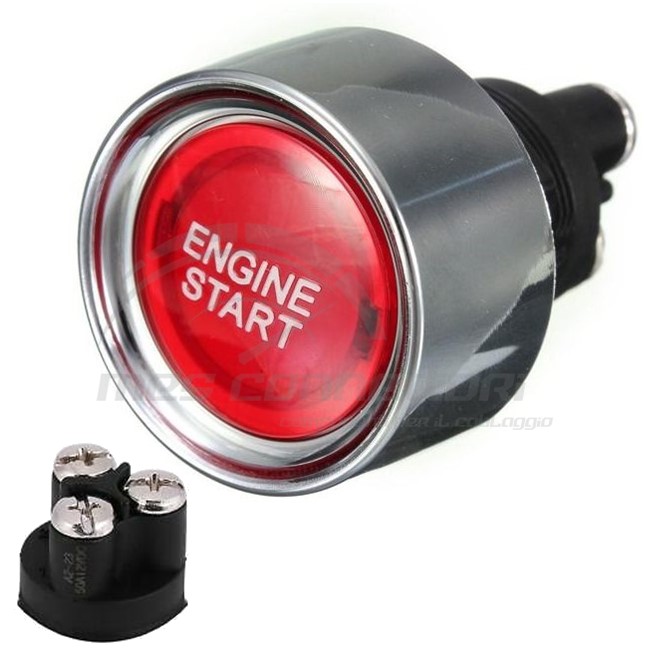 pulsante accensione rosso 50Amp 12volt (foro 34 mm)