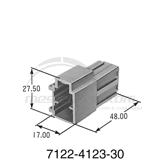 KIT Connettore YAZAKI serie 58 tipo L 9.5 mm (375) - 2 vie p.m. nero