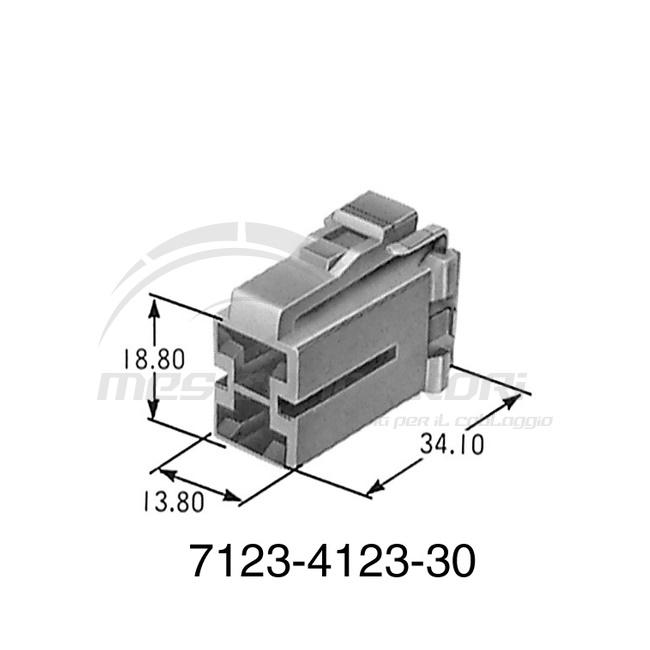 KIT Connettore YAZAKI serie 58 tipo L 9.5 mm (375) - 2 vie p.f. nero