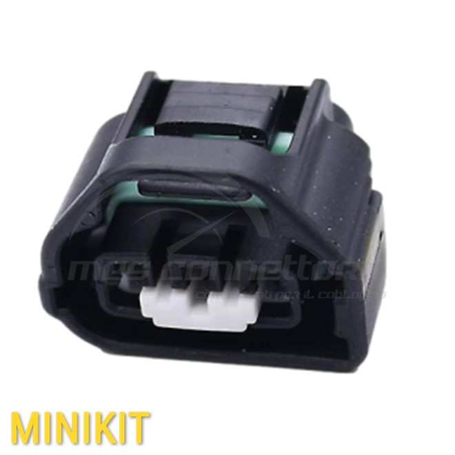 KIT connettore YAZAKI serie 2.3II (090II) - 3 vie p.f. sealed nero 3 polarizzazioni (1+2)