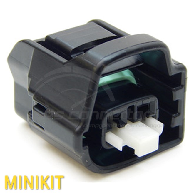 kit connettore YAZAKI serie 2.3II (090II) - 2 vie p.f. sealed nero (1+3 polarizzazioni)