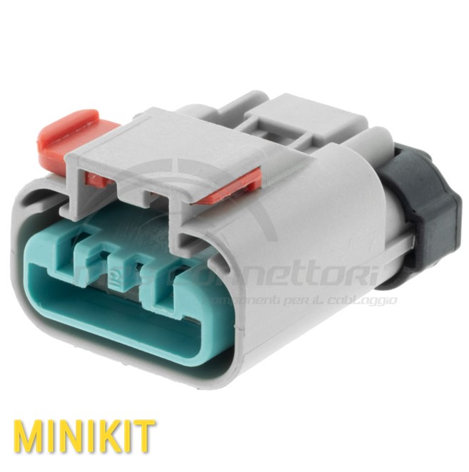 kit connettore FCI APEX serie 2.8 sealed - 4 vie p.f. grigio polarizzazione B