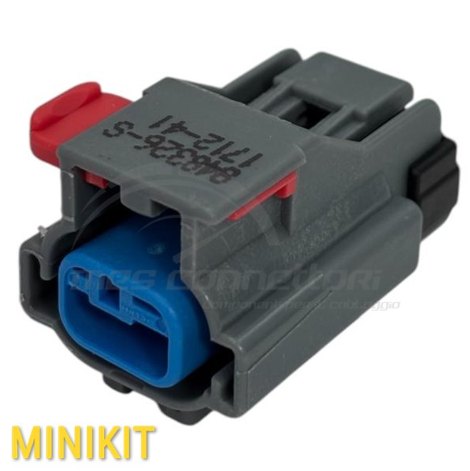 kit connettore FCI APEX serie 2.8 sealed - 2 vie p.f. GRIGIO con CPA blu