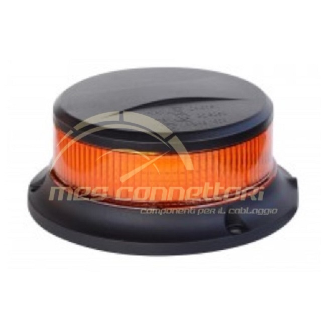 lampeggiante mini 18 led ambra 12-24v base piana magnetico d. 109mm