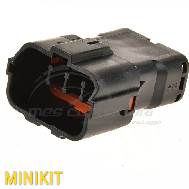 kit connettore YAZAKI serie SWP 1.8mm (070) - 8 vie p.m. sealed nero