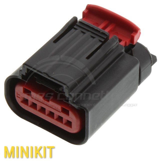 Kit connettore tyco serie GET debimetro DX - 6 vie p.f. (6 vie aperte) polarizzazione 'A'