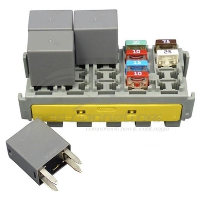 modulo MTA per 20 fusibili mini/didodi + 6 relè ultra micro (terminali f280)