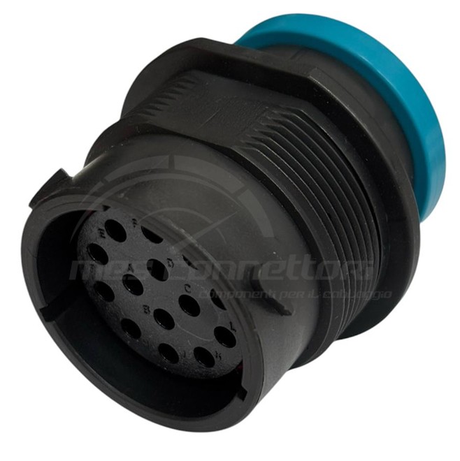 connettore DEUTSCH SERIE HDP - 14 vie p.f. a pannello con adattatore