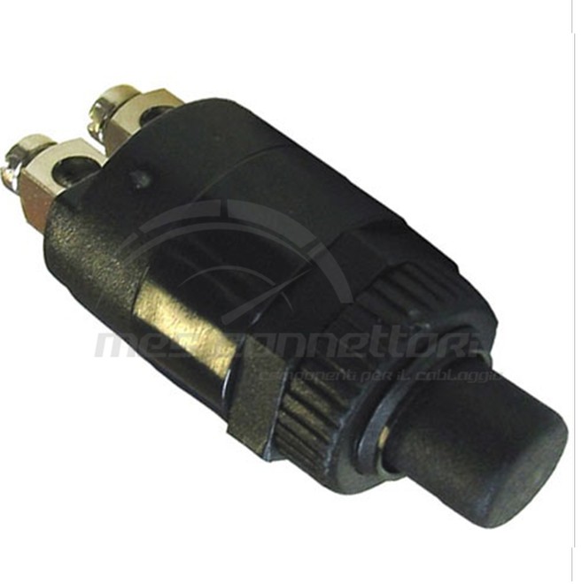 pulsante plastico con contatti a vite 12-24 volt (foro 15mm)