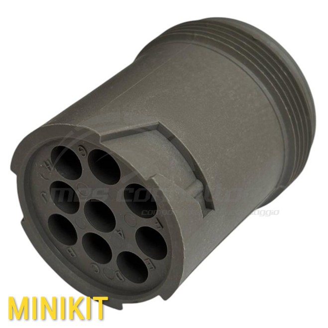 KIT connettore deutsch serie HD10 - 9 vie p.m. grigio per terminali size 16