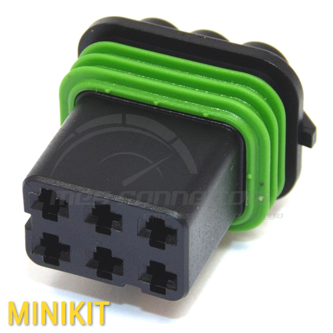kit connettore Delphi micro-pack 6 vie p.f. NERO