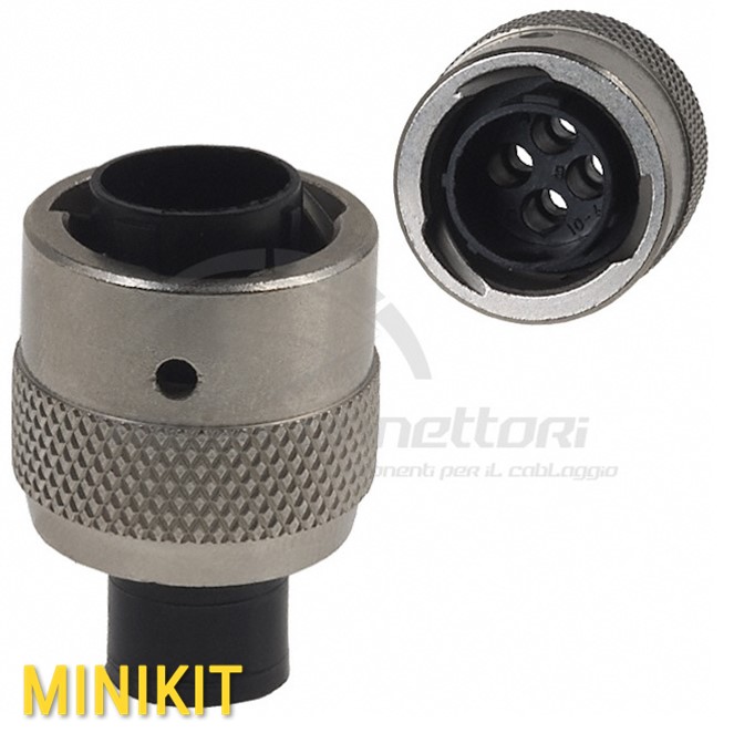 kit connettore ITT serie TRIDENT - 4 vie p.m. ringlock size 10 volante