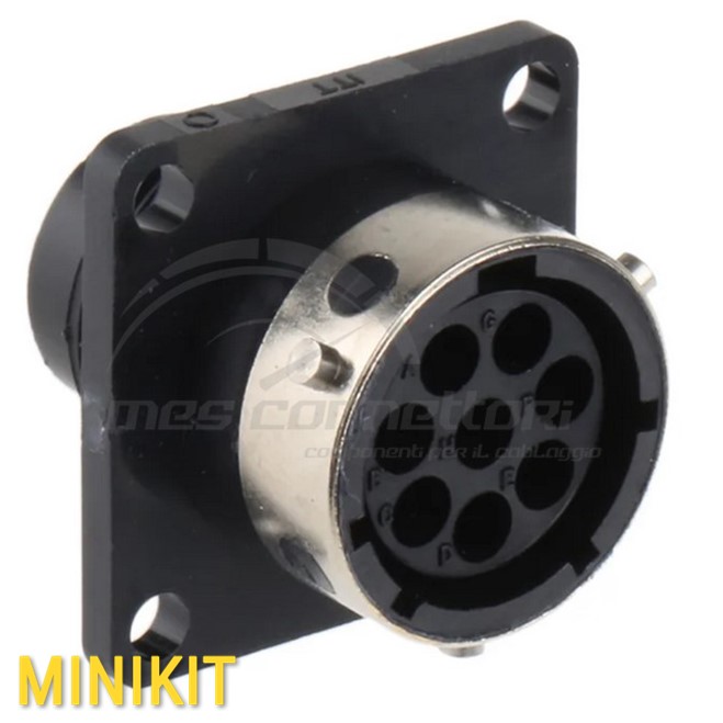 Kit connettore ITT serie TRIDENT - 8 vie p.f. ringlock size 14 pannello