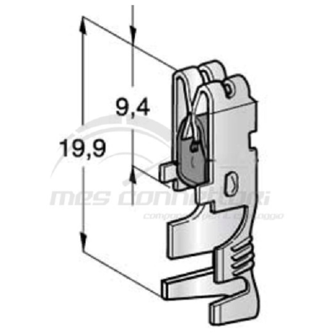 Terminale MTA con clip per portafusibile sez. 0.5-1 mmq