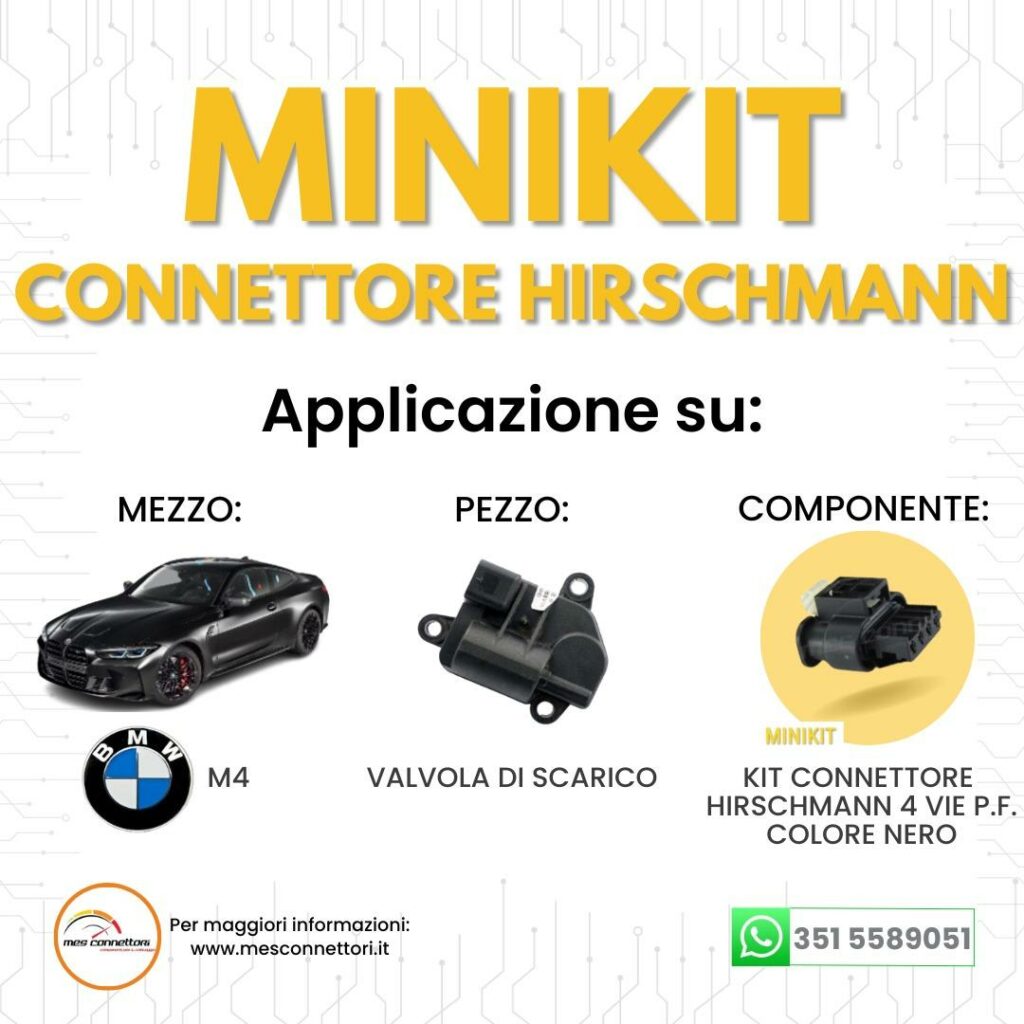Minikit Connettore HIRSCHMANN serie seal star – 4 vie p.f. nero