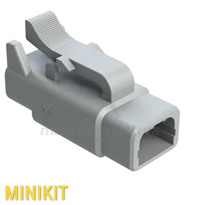 kit connettore amphenol serie ATM - 2 vie p.f. con terminali e secondary lock