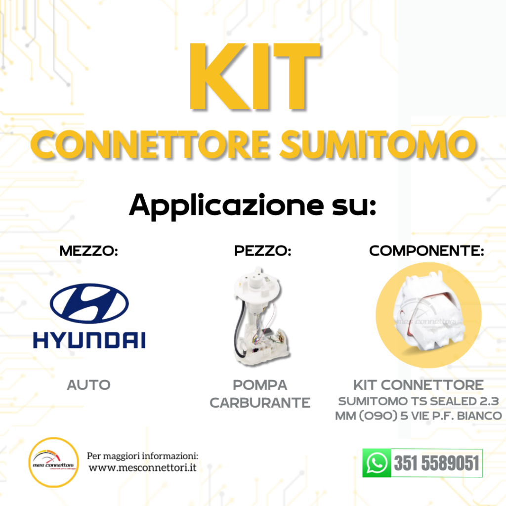 kit connettore SUMITOMO serie TS 2.3 mm (090) – 5 vie p.f. sealed BIANCO