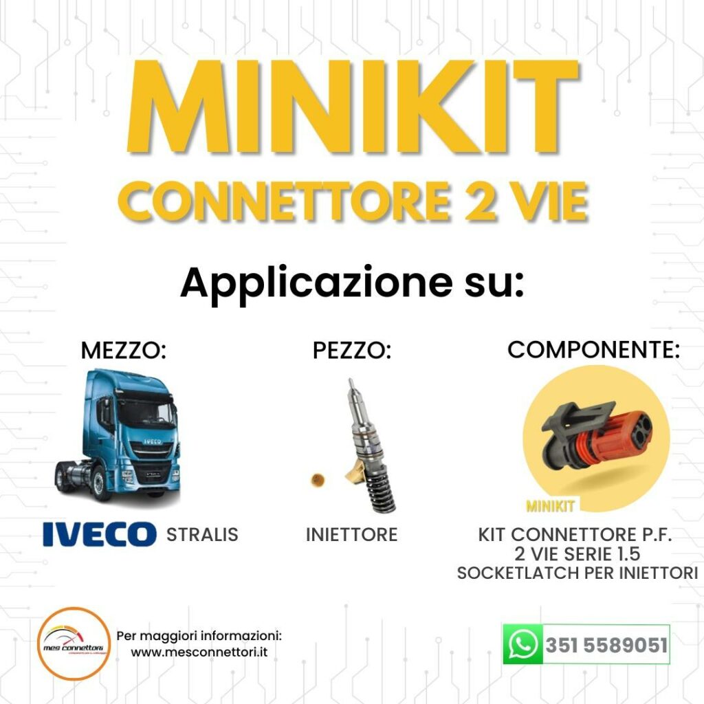 kit Connettore tyco serie SOCKETLATCH 1.5 – 2 vie p.f. per iniettori
