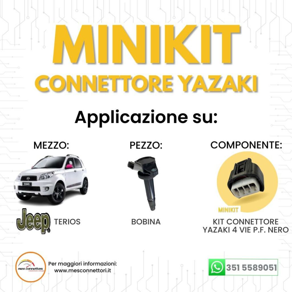 kit connettore Yazaki serie 2.3II (090II) – 4 vie p.f. sealed nero