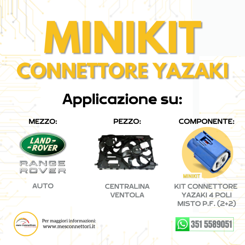kit connettore YAZAKI serie yes/yesc 1.5 (060) + 9.5 (375) – 4 vie misto (2+2) p.f. sealed blu