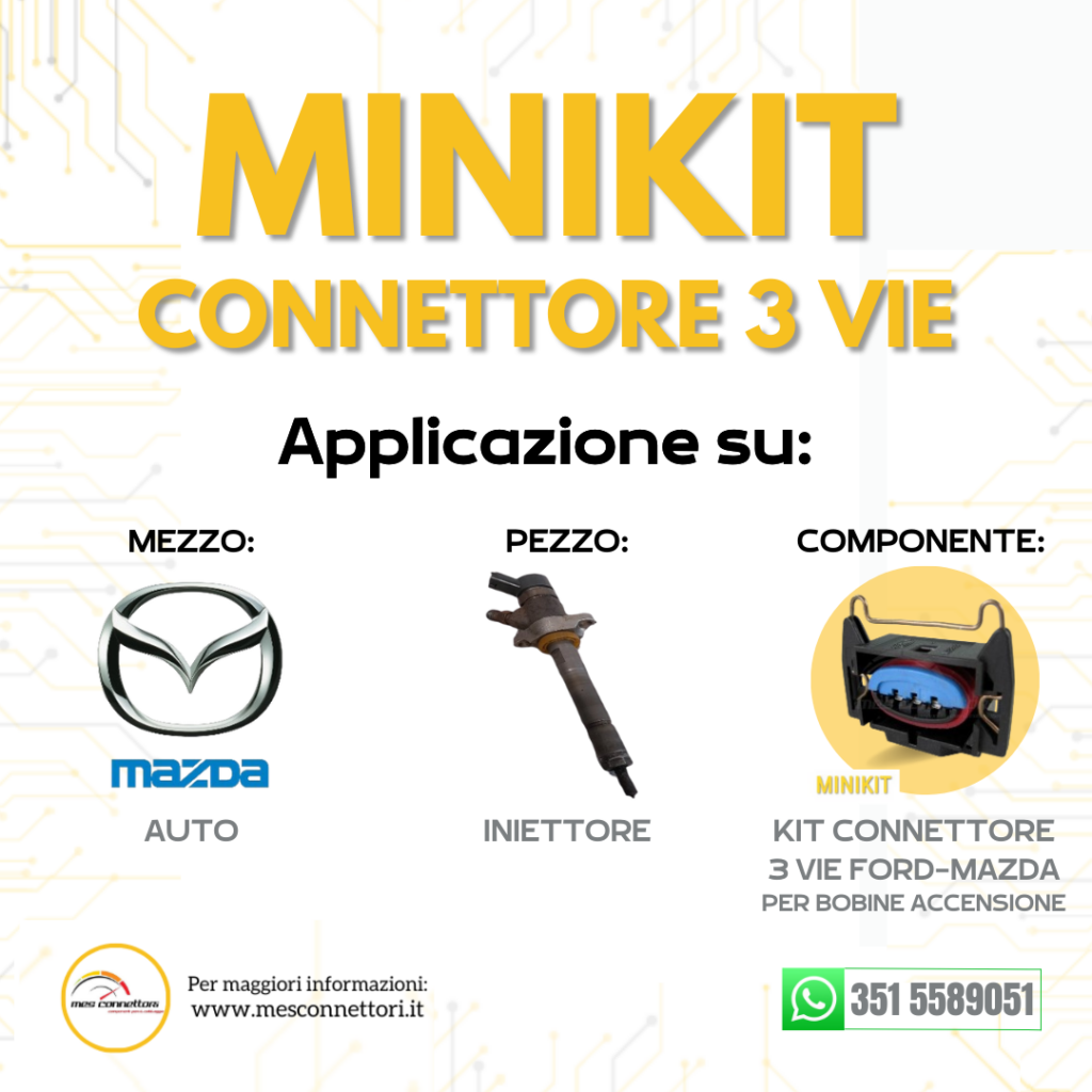 kit connettore 3 vie Ford-Mazda per bobine accensione
