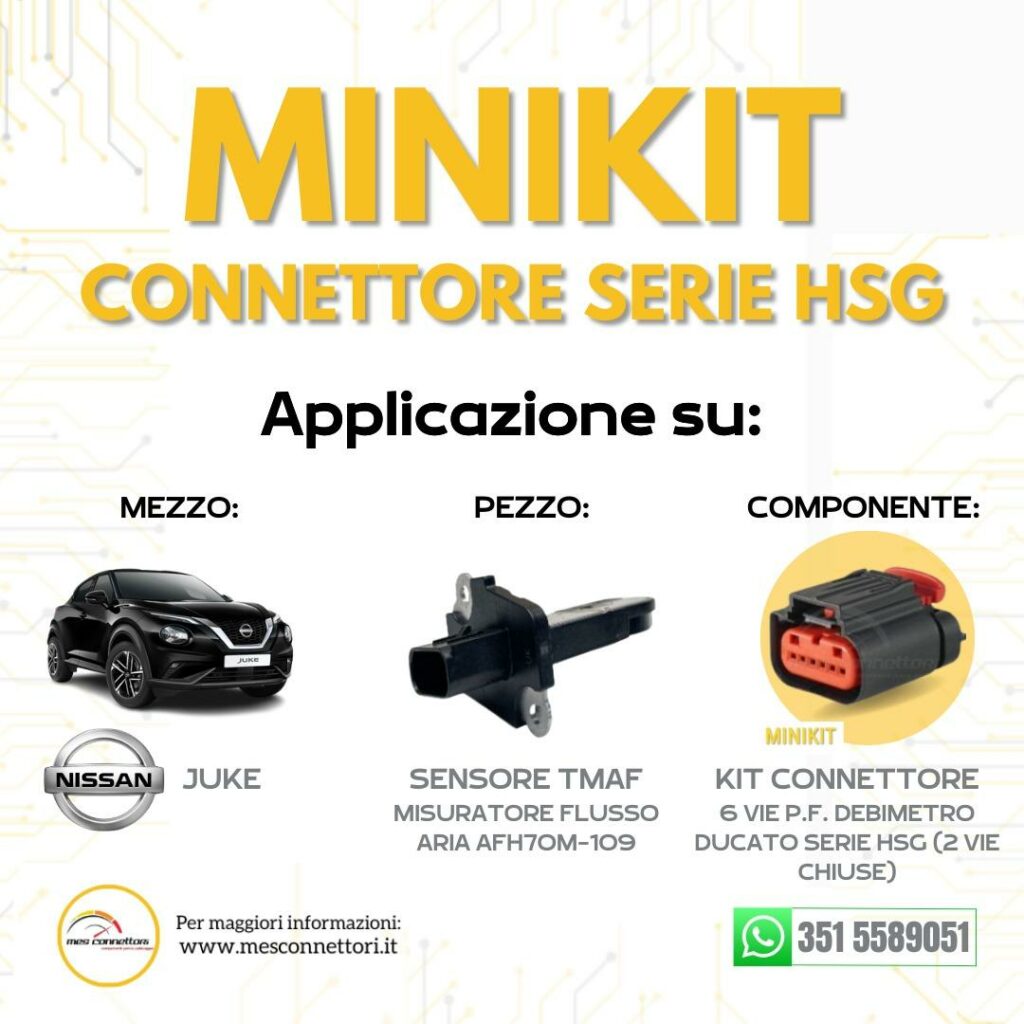 Minikit Connettore TYCO serie hsg debimetro – 6 vie p.f. (2 vie chiuse)