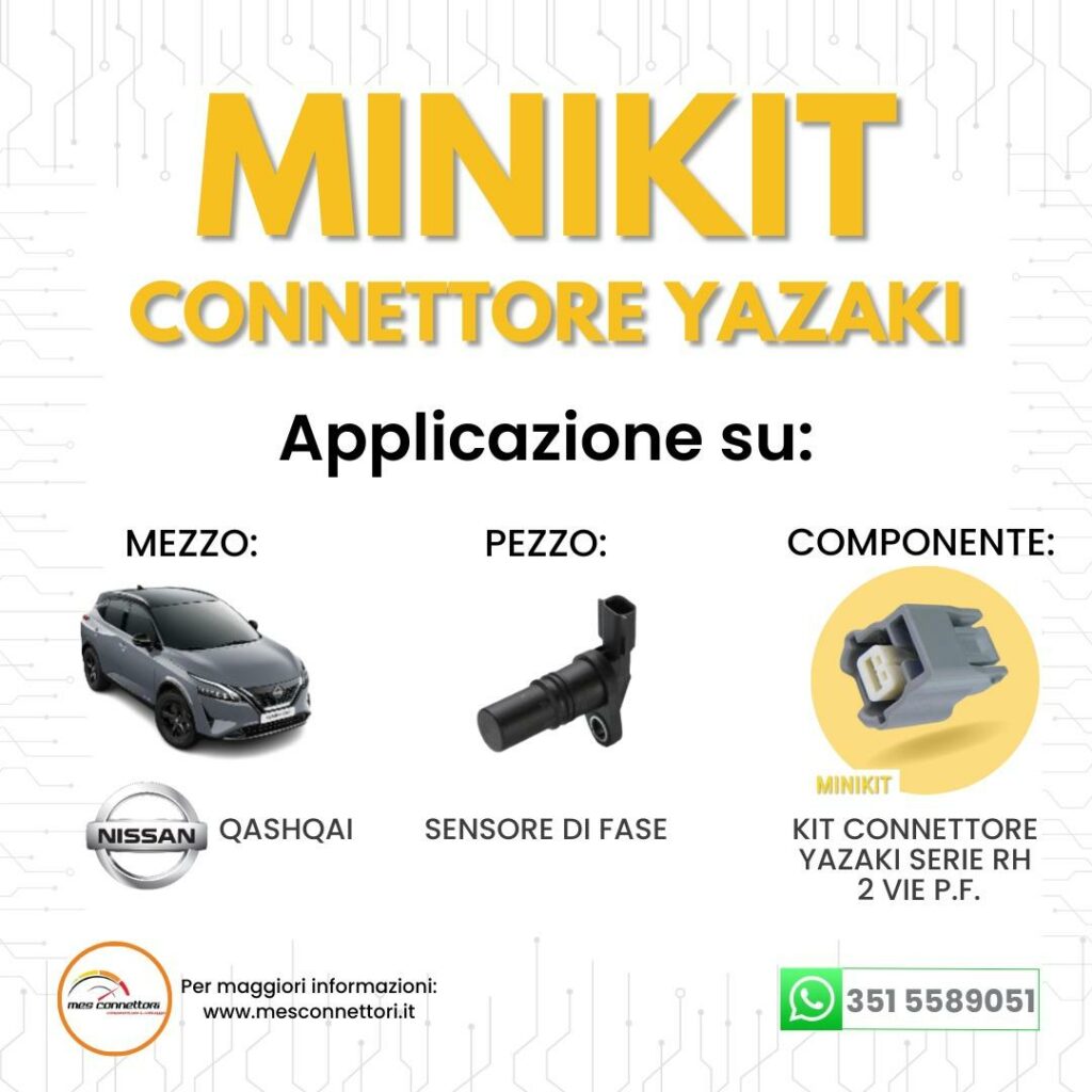 Minikit Connettore YAZAKI serie RH 0.64 mm (025) – 2 vie p.f. sealed grigio