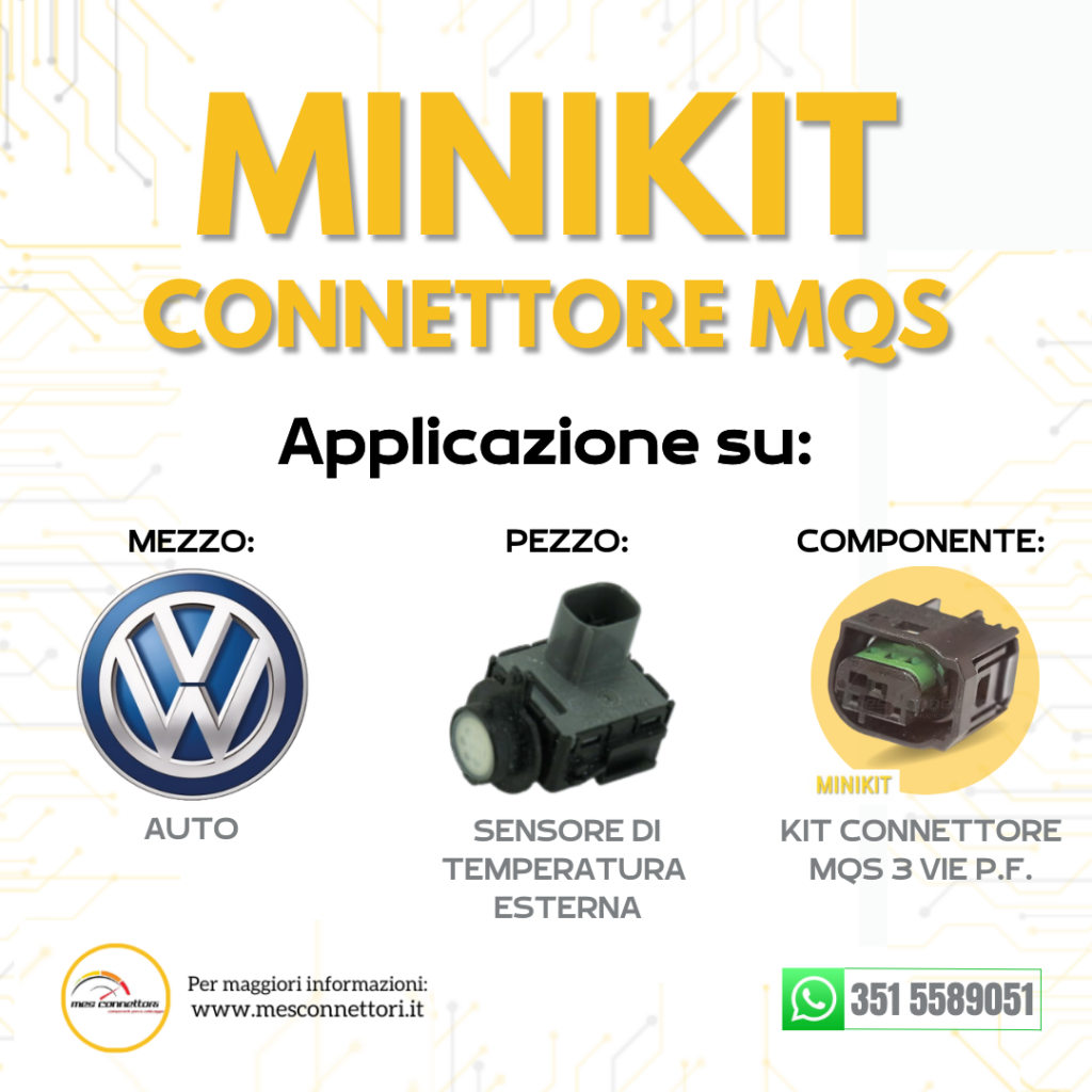 kit connettore tyco serie MQS – 3 vie p.f.
