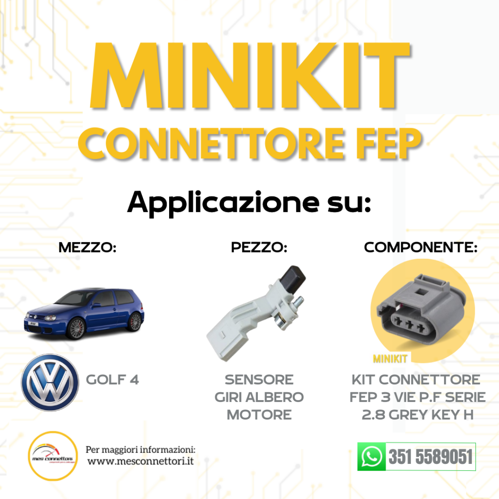 Minikit Connettore FEP serie fkg 2.8 – 3 vie p.f grigio ‘key H’