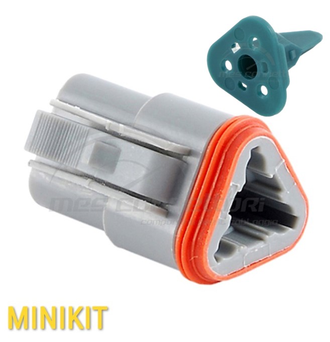 kit connettore amphenol serie AT - 3 vie p.f. con terminali e secondary lock